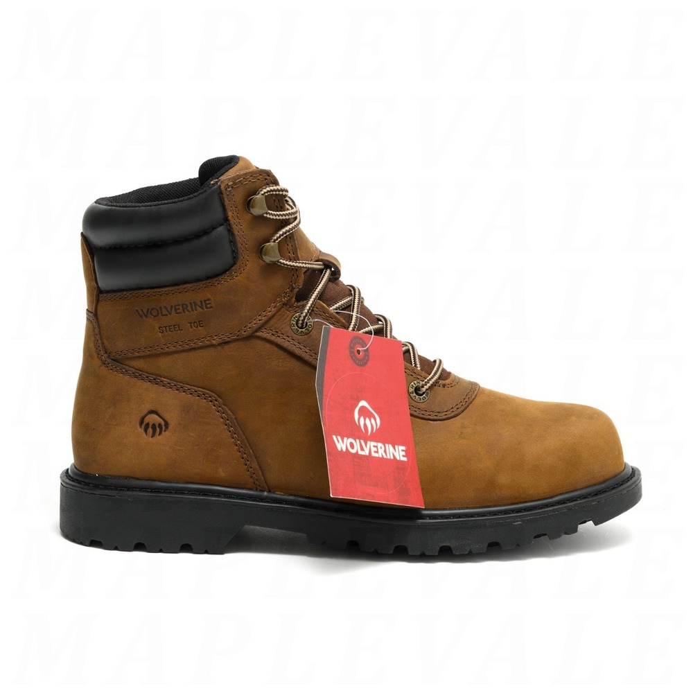 Wolverine Iron Ridge Waterproof Steel Toe 6" Men's 8.5 Brown Leather Work Boots